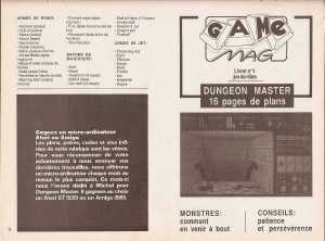 Dungeon Master Guide - Game Mag (France), Issue No 10 September 1988, Page 29