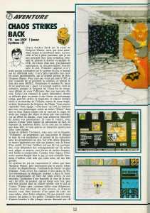 Chaos Strikes Back (Atari ST) Review - Generation 4 (France), Issue No 19 February 1990, Page 122