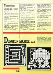Dungeon Master Hints - Jeux et Strategie (France), Issue No 52 August-September 1988, Page 80