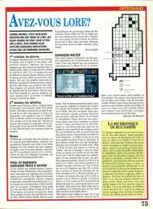 Dungeon Master Hints - Jeux et Strategie (France), Issue No 57 April 1989, Page 75