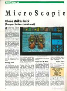 Chaos Strikes Back (Atari ST) Review - Jeux et Strategie (France), Issue No 5 March 1990, Page 18