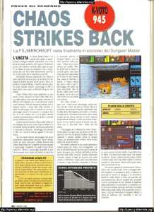 Chaos Strikes Back (Atari ST) Review - K (Italy), Issue No 15 March 1990, Page 42