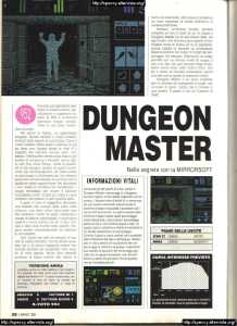 Dungeon Master (Amiga) Review - K (Italy), Issue No 4 March 1989, Page 40