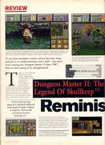 Dungeon Master II (PC) Review - PC Gamer (United Kingdom), Vol 2 No 9 August 1995, Page 64 Dungeon Master II (PC) Review - PC Gamer (United Kingdom), Vol 2 No 9 August 1995, Page 64