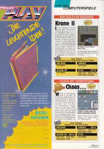 Chaos Strikes Back (Amiga) Review - Power Play (Germany), March 1991, Page 126