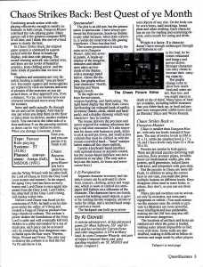 Chaos Strikes Back (Atari ST) Review - QuestBusters (USA), Vol 7 No 8 August 1990, Page 3