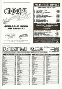 Chaos Strikes Back (Atari ST) Advertisement - ST Action (United Kingdom), Issue No 21 January 1990, Page 89
