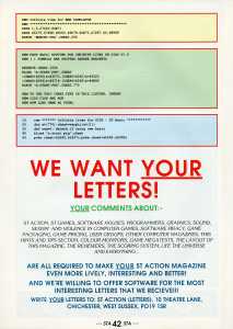 Oids (Atari ST) Cheat - ST Action (United Kingdom), Issue No 3 July 1988, Page 42