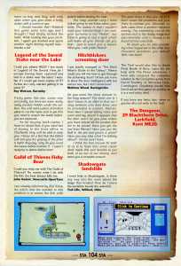 Dungeon Master Hints - ST Action (United Kingdom), Issue No 8 December 1988, Page 104