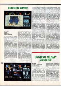 Dungeon Master (Atari ST) Review - ST Magazine (France), Issue No 17 March 1988, Page 110
