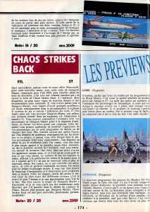 Chaos Strikes Back (Atari ST) Review - ST Magazine (France), Issue No 37 February 1990, Page 174