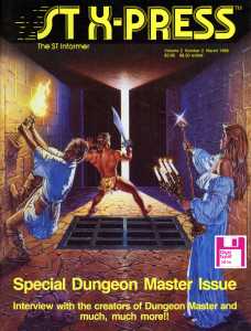 Dungeon Master (Atari ST) Cover - ST X-PRESS (USA), Vol 2 No 2 March 1988