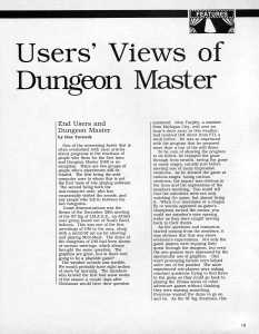 Dungeon Master (Atari ST) Review - ST X-PRESS (USA), Vol 2 No 2 March 1988, Page 19