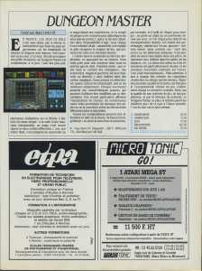 Dungeon Master (Atari ST) Review - Science et Vie Micro (France), Issue No 50 May 1988, Page 151