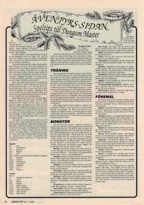 Dungeon Master Hints - Svenska Hemdatornytt (Sweden), March 1989, Page 40