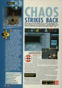 Chaos Strikes Back (Atari ST) Review - Zero (United Kingdom), Issue No 4 February 1990, Page 54