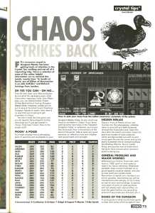 Chaos Strikes Back Hints - Zero (United Kingdom), Issue No 8 June 1990, Page 73