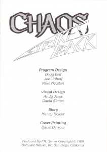 AmiRAM 1000 (Europe, Amiga) - Without Clock DM CSB Chaos Strikes Back Manual Page 003