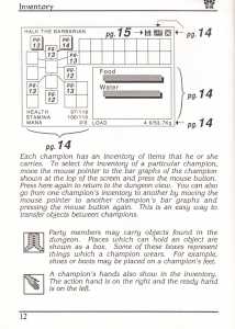 AmiRAM 1000 (Europe, Amiga) - Without Clock DM CSB Dungeon Master Manual Page 036