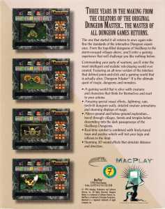 Dungeon Master II Retailer Kit (USA, Macintosh) - Box Sleeve Back