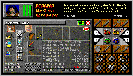 Dungeon Master II Hero Editor (Macintosh) - Credits