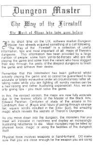 The Dungeon Master Editor (United Kingdom, Atari ST) - Manual Page 003