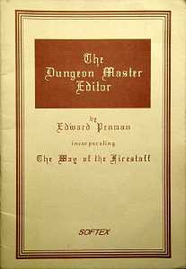 The Dungeon Master Editor (United Kingdom) - Manual Front Cover