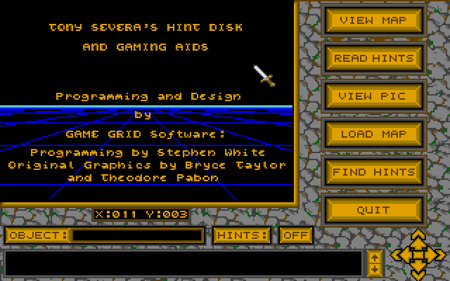 Tony Severas Hintdisk And Gaming Aids - Chaos Strikes Back (Atari ST) - Main Screen