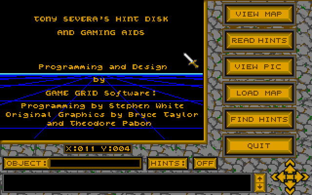 Tony Severas Hintdisk And Gaming Aids - Dungeon Master (Atari ST) - Main Screen